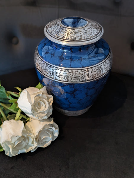 Urne funéraire Bleu et argent